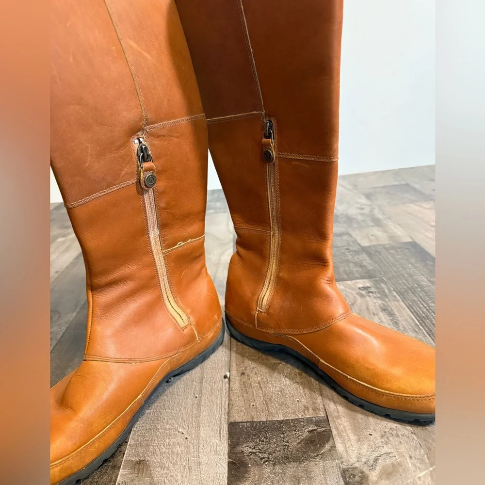 The‎ North Face Waterproof Tall Leather Riding Boots Lug Sole Buckle Zip Women 9